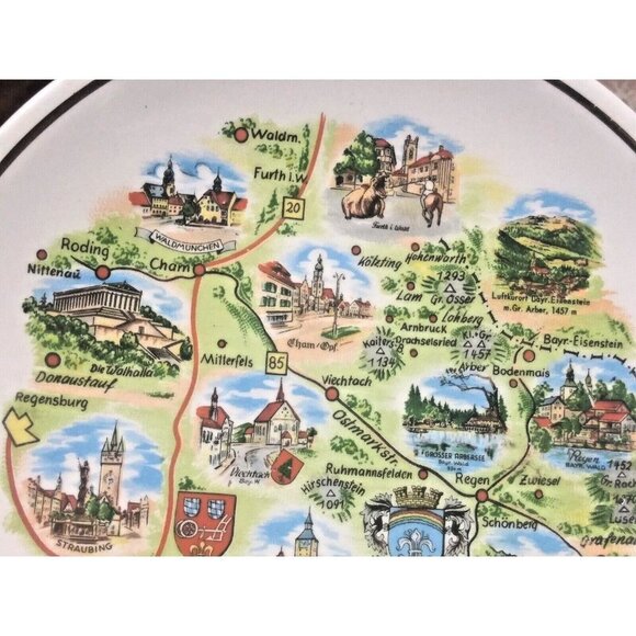 BAVARIAN FOREST PWB Germany Bayerischer Plate 7.25" Vintage Ceramic gold trim - Picture 4 of 6